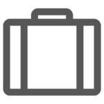 Illustration of a suitcase representing suggested travel kits for various adventures and journeys on the homepage.